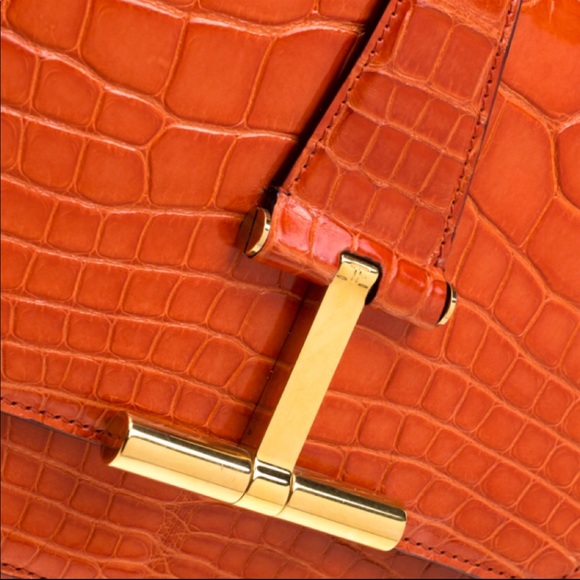 Tom Ford Alligator Skin Tara T-clasp crossbody❤️❤️ - Picture 3 of 8